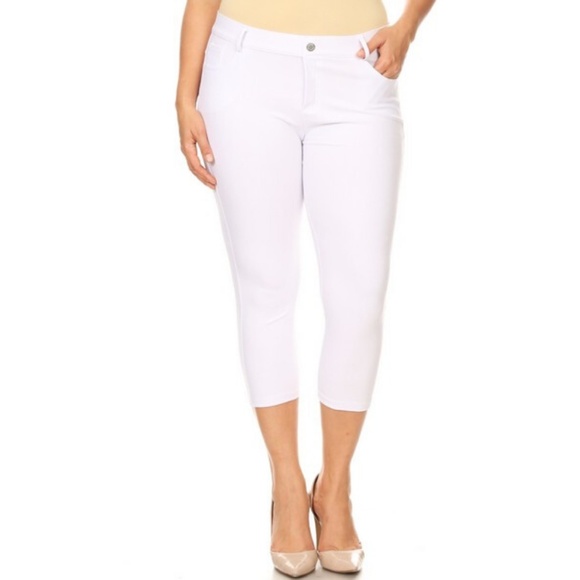 Pants - Women's Jeggings Pants Capri Stretchy Skinny PLUS